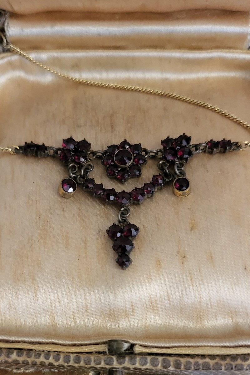 Collier Bohême Grenat, Vintage -photo-2