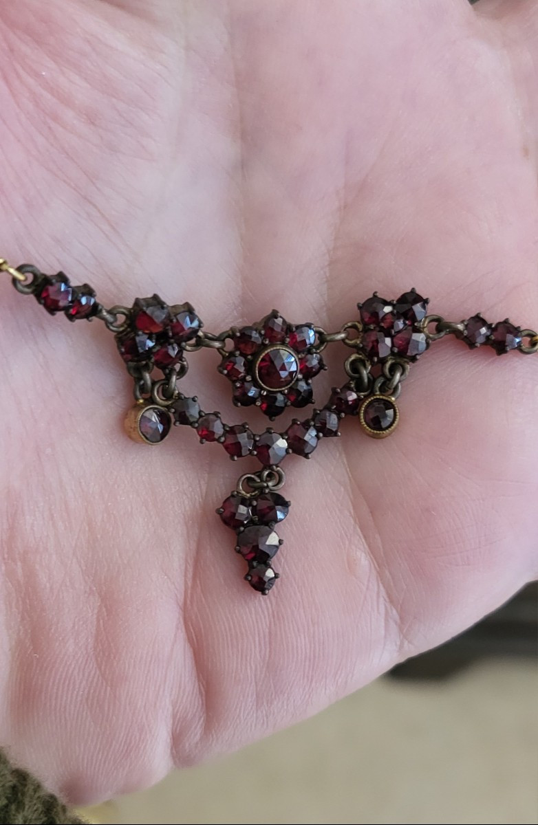 Collier Bohême Grenat, Vintage -photo-1
