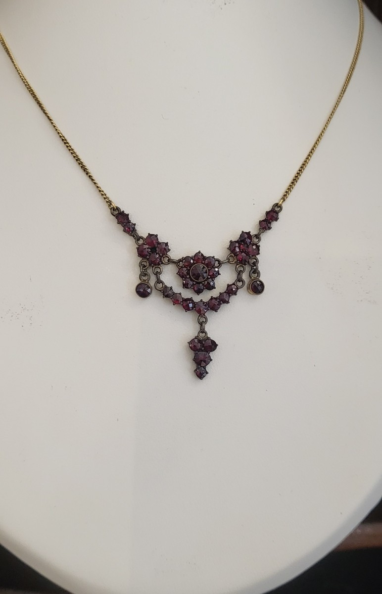 Collier Bohême Grenat, Vintage -photo-5