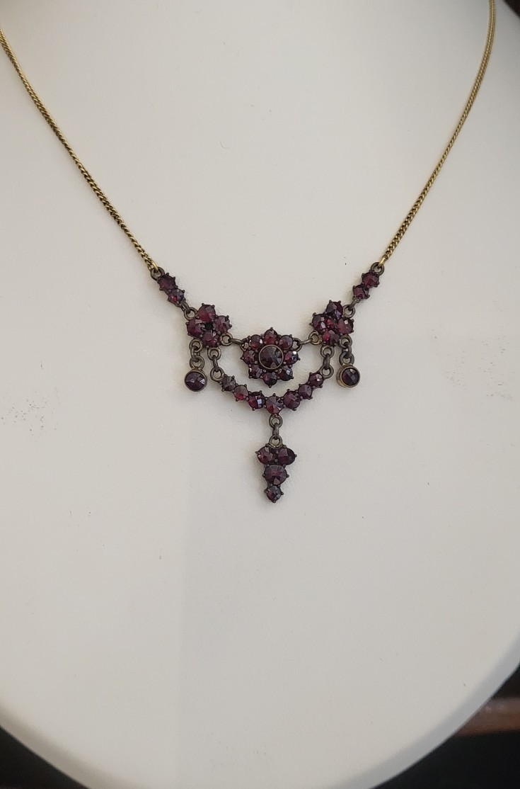 Collier Bohême Grenat, Vintage 