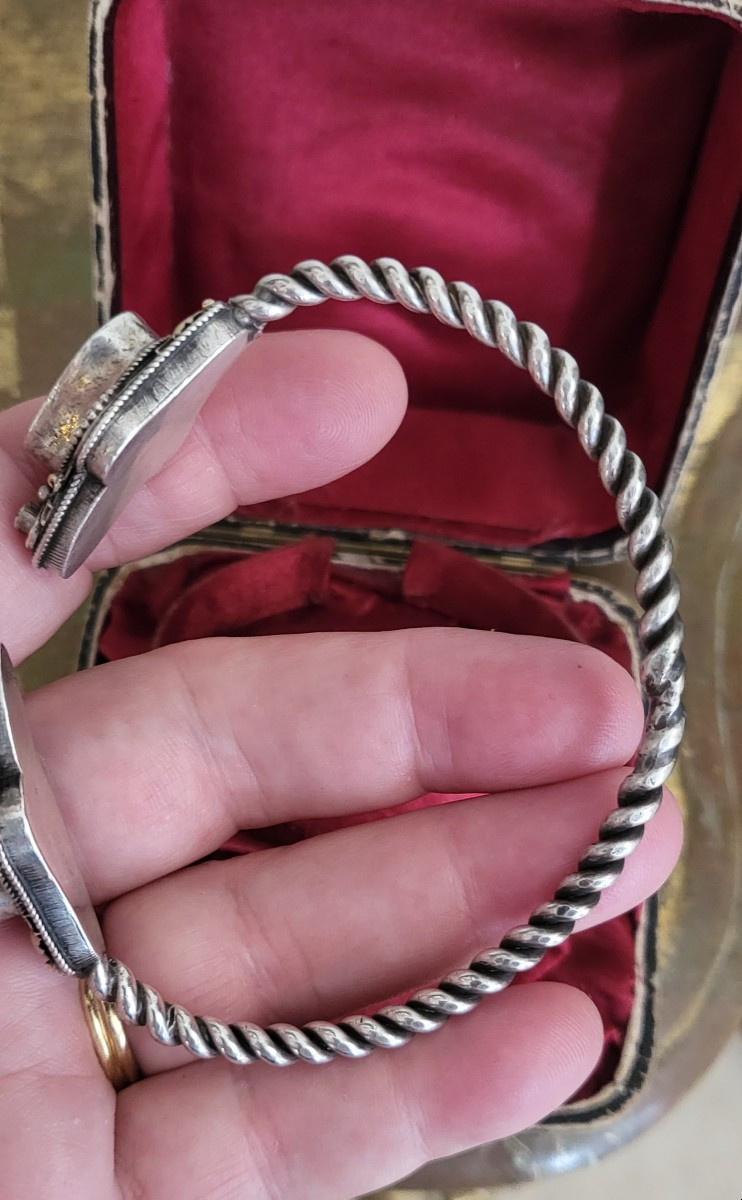 Un Bracelet Régional Provençal Français, en Argent et Turquoise -photo-2