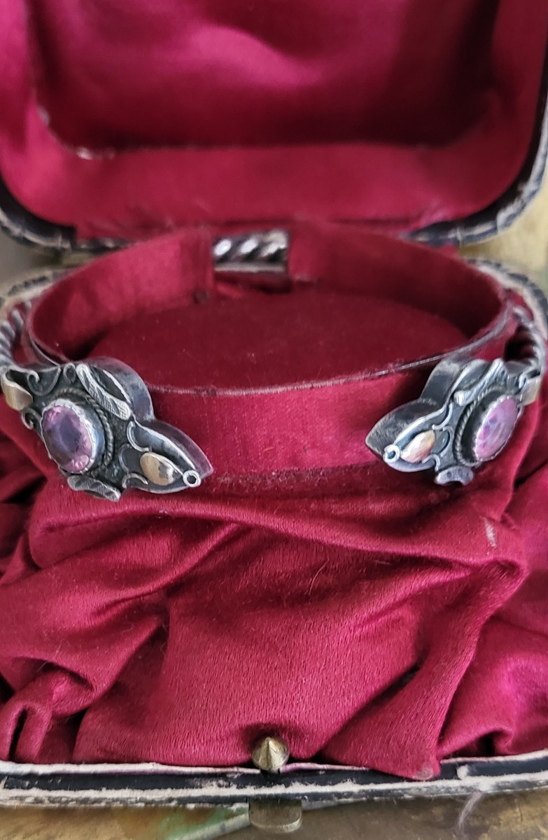 Un Bracelet Régional Provençal Français, en Argent et Turquoise -photo-6