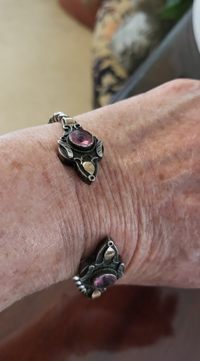 Un Bracelet Régional Provençal Français, en Argent et Turquoise -photo-8