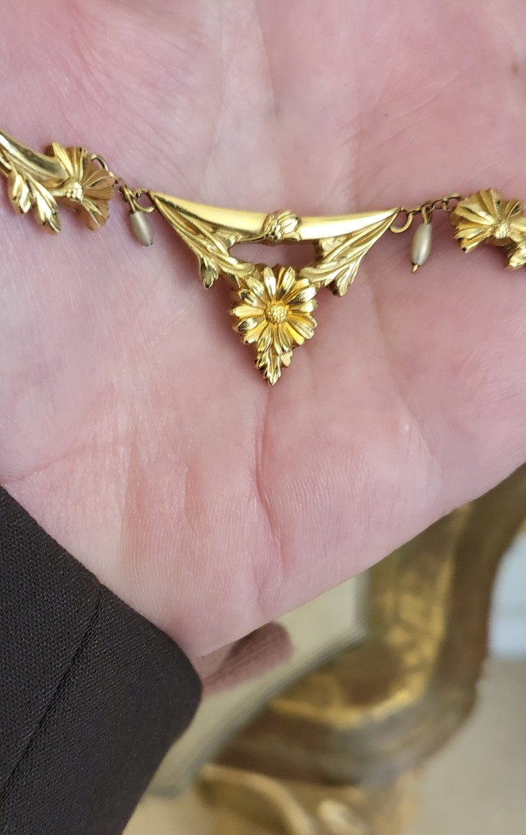 Art Nouveau 18ct Gold Necklace -photo-4