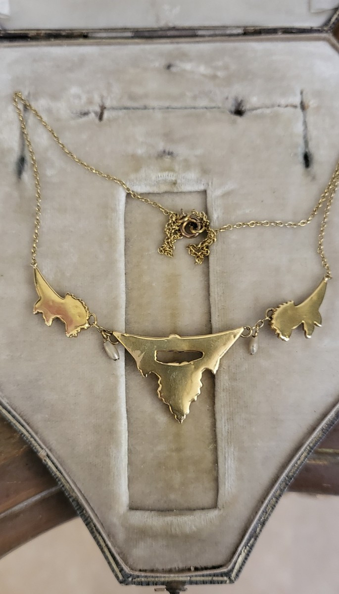 Art Nouveau 18ct Gold Necklace -photo-3