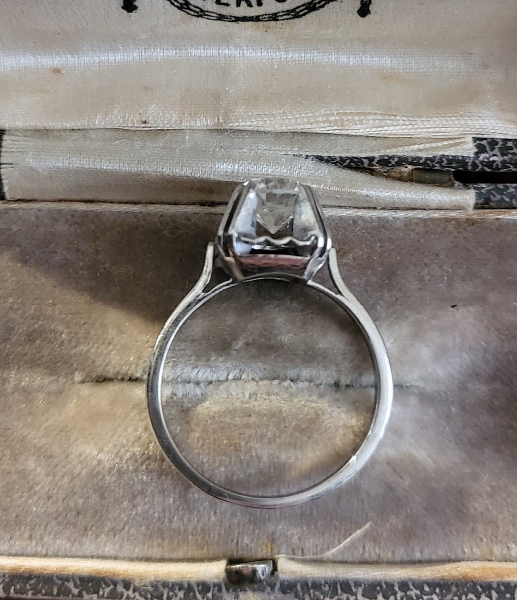 Bague Ancien Diamant Taille Européene en Platine - Art Déco -photo-3