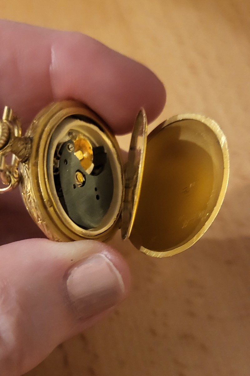 Napoléon 111 Pendentif/Montre Gousset en Or 18ct et Émail-photo-8