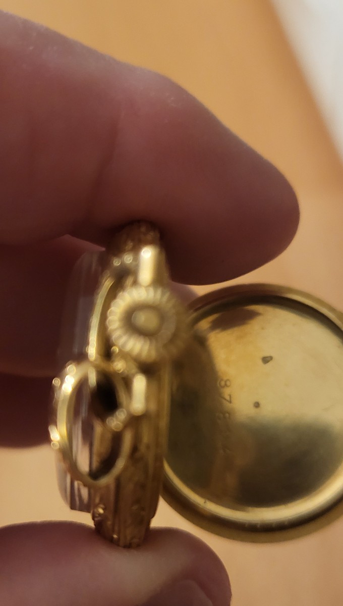 Napoléon 111 Montre Gousset /Pendentif en Or 18ct et Émail-photo-1