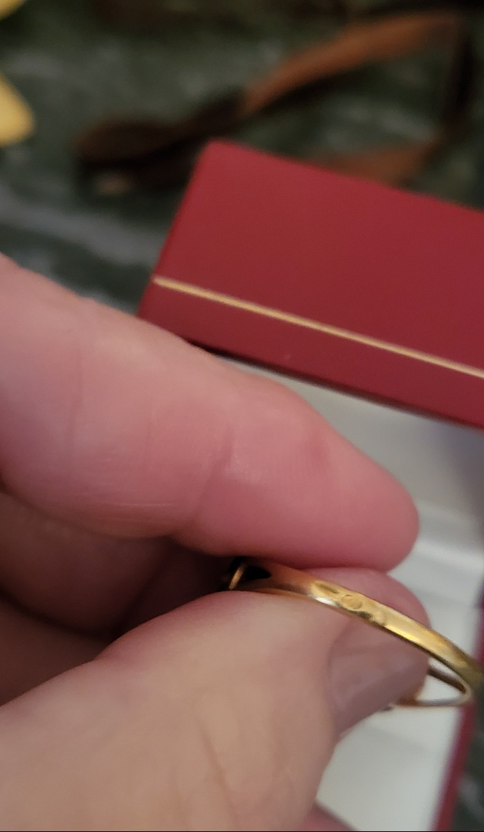 Joli Jarretiére - Bague en Or Jaune 18ct, Améthystes et petits Diamants -photo-5