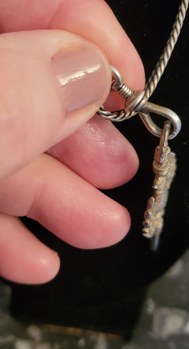 Napoleon 111 - Silver Watch Chain And Key -photo-2