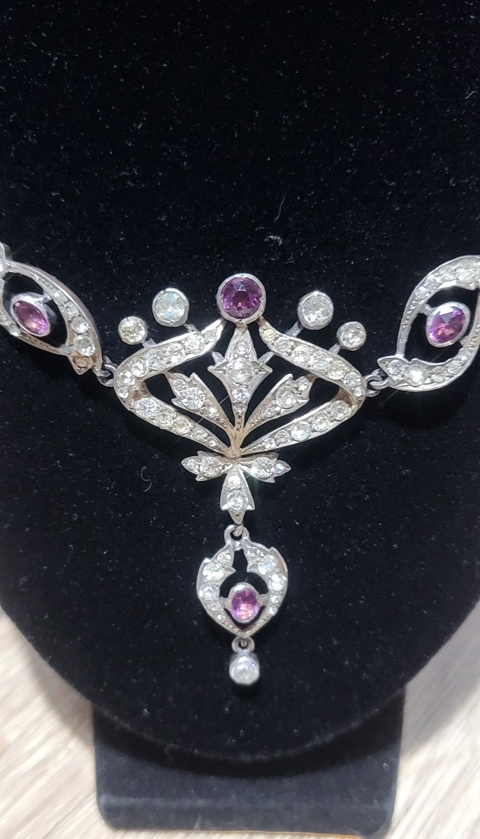 Napoléon 111 Collier/ Ras- de -Cou en Argent -photo-3