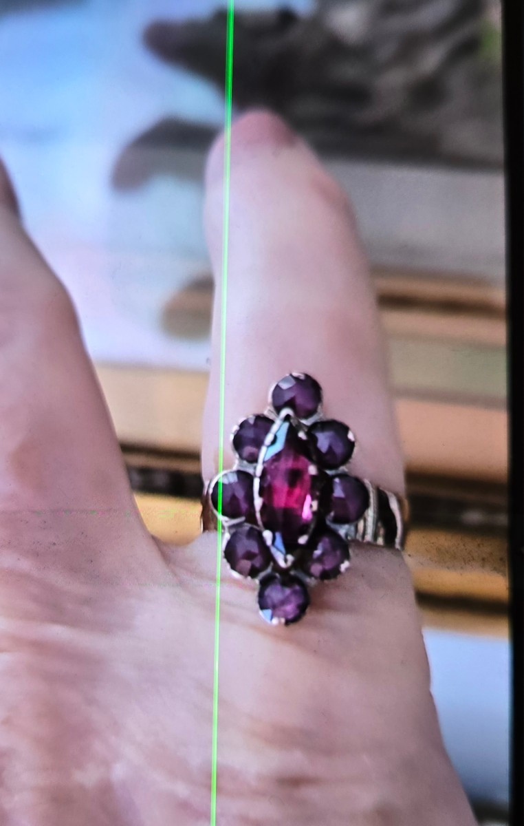 Grenats de Perpignan - Bague en Or 18ct -photo-3