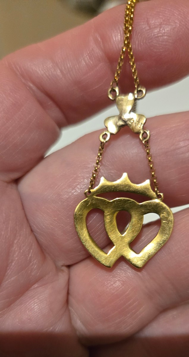 Antique Necklace With Two Hearts, In The Language Of Love-photo-4