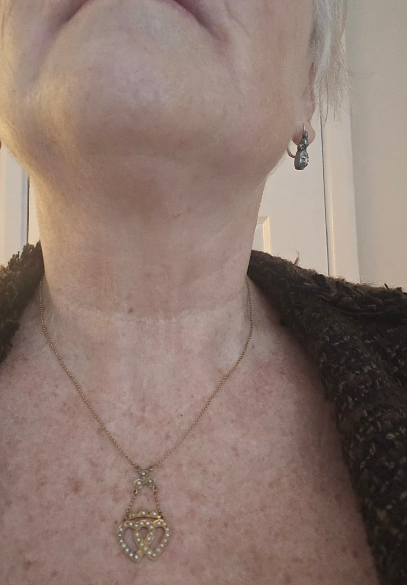 Antique Necklace With Two Hearts, In The Language Of Love-photo-2