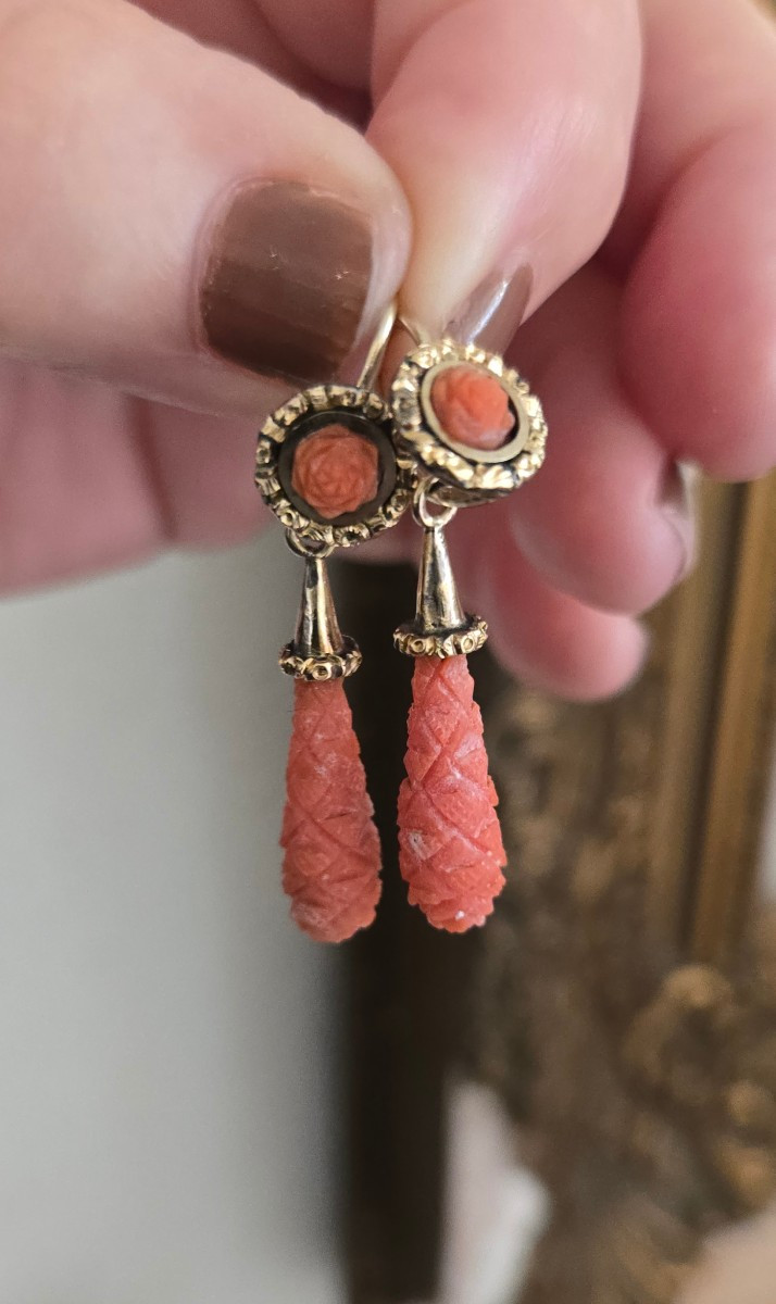 Very Old Pair Of Georgian Earrings -photo-2