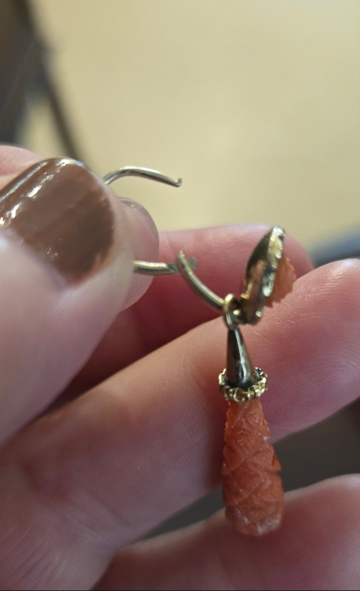 Very Old Pair Of Georgian Earrings -photo-4