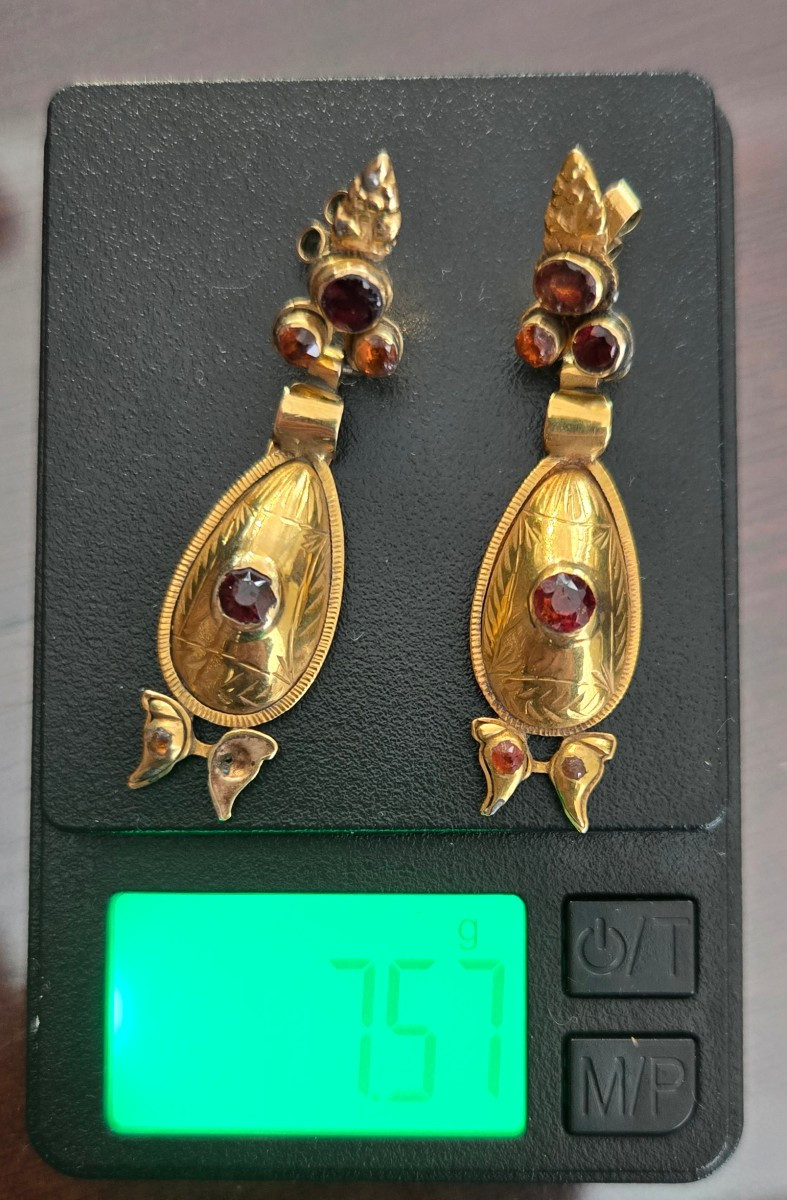 Catalan Hessonite Garnet Earrings In 18k Gold-photo-4