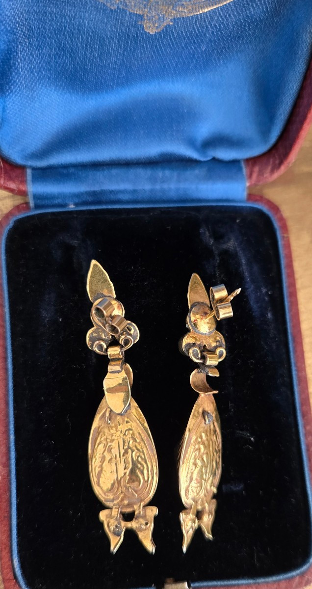 Catalan Hessonite Garnet Earrings In 18k Gold-photo-2