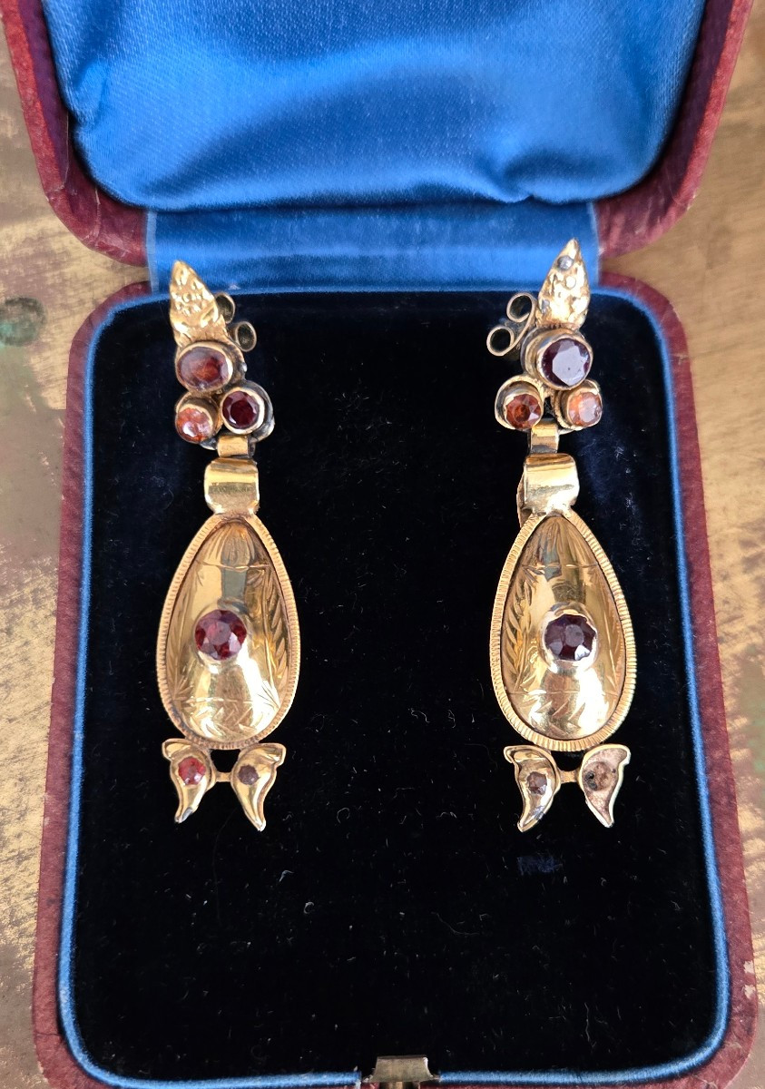 Catalan Hessonite Garnet Earrings In 18k Gold
