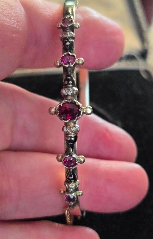 Austro-Hongrois Bracelet rigide en Argent orné de motifs de "Têtes de Moretti "-photo-2