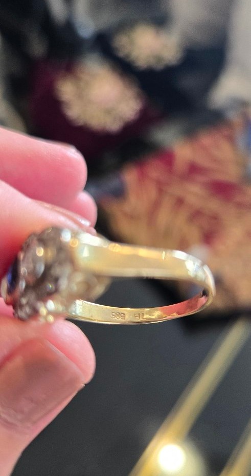 Art Déco- Bague ornée de Diamants et d'un Saphir -photo-1