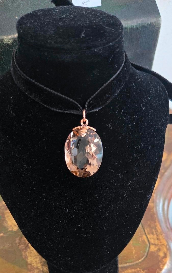 Vintage 18k Gold Pendant Set With A Large Citrine-photo-1
