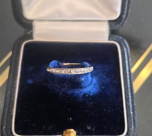 18-carat White Gold "demi Alliance "wedding Ring, Set With Diamonds -photo-2