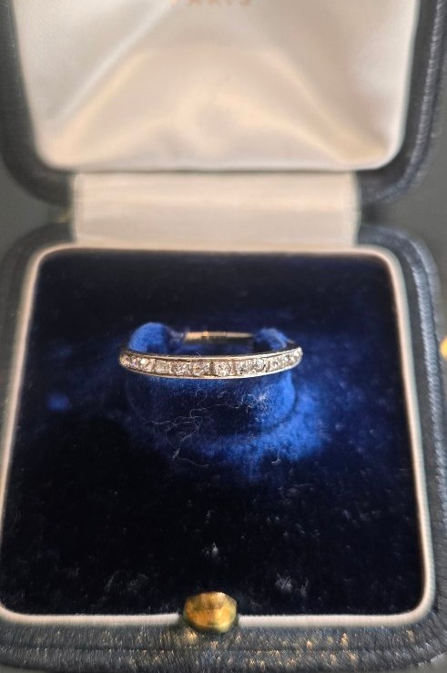 18-carat White Gold "demi Alliance "wedding Ring, Set With Diamonds -photo-4