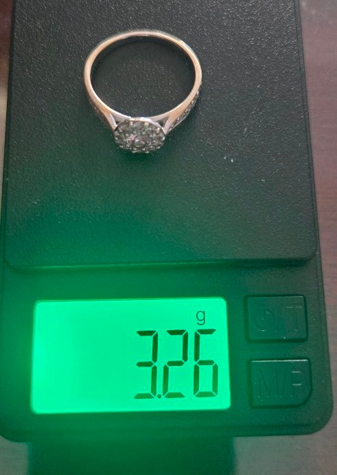 Bague "Marguerite " Vintage en Or blanc 18ct, sertie de Diamants (0.76ct) -photo-4