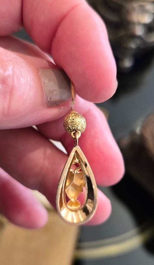 Art Nouveau - Boucles d'oreilles en Or 18ct Rose et Jaune-photo-5