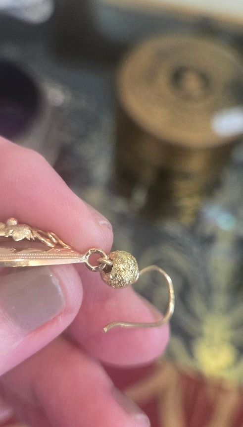 Art Nouveau - Boucles d'oreilles en Or 18ct Rose et Jaune-photo-7