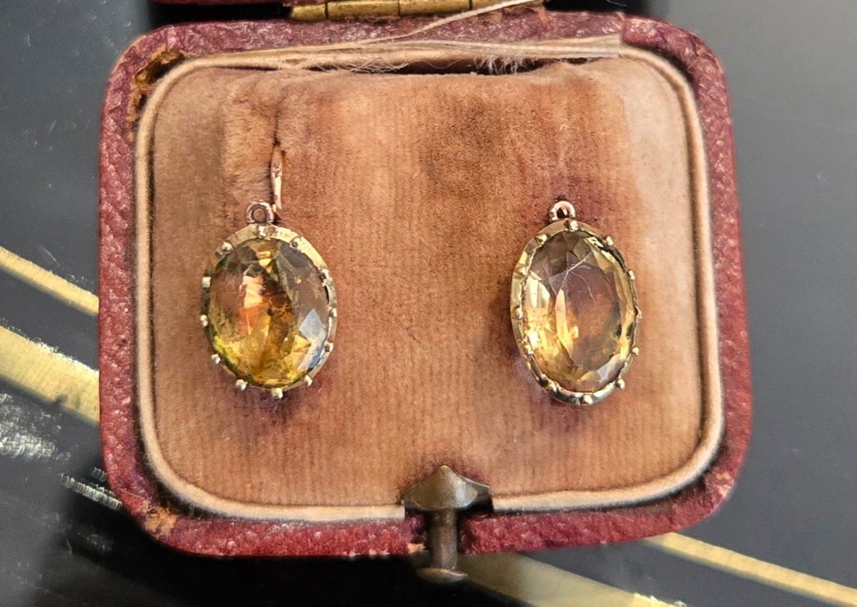 Louis-Phillipe Boucles d'oreilles en Or 18ct ornées de Citrines en Paillon