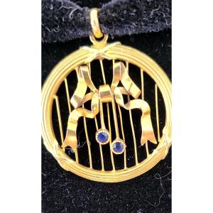 Belle Epoque 18ct Gold Pendant With Sapphire