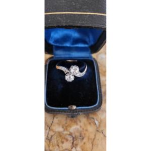 Belle Epoque Bague,Toi et Moi, Or 18ct Et Diamants