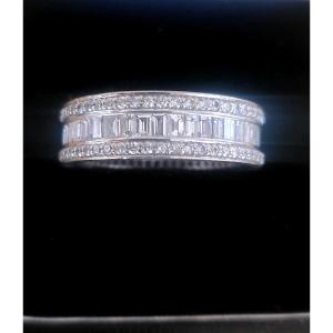 Ring Set With A Triple Set Of Diamonds (2.89cts) In 750 Gold