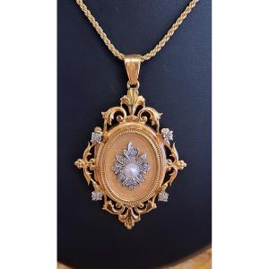 Magnificent Victorian/napoleon 111 Pendant (photo Locket)in 18ct Gold And Diamonds 