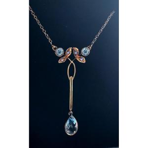 Belle Epoque Necklace – Aquamarine In 15ct Gold