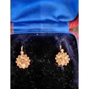 Belle Epoque “dormeuses ” Earrings In 18ct Gold 