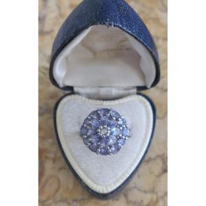 Bague  "Cocktail " Tanzanite en Argent 