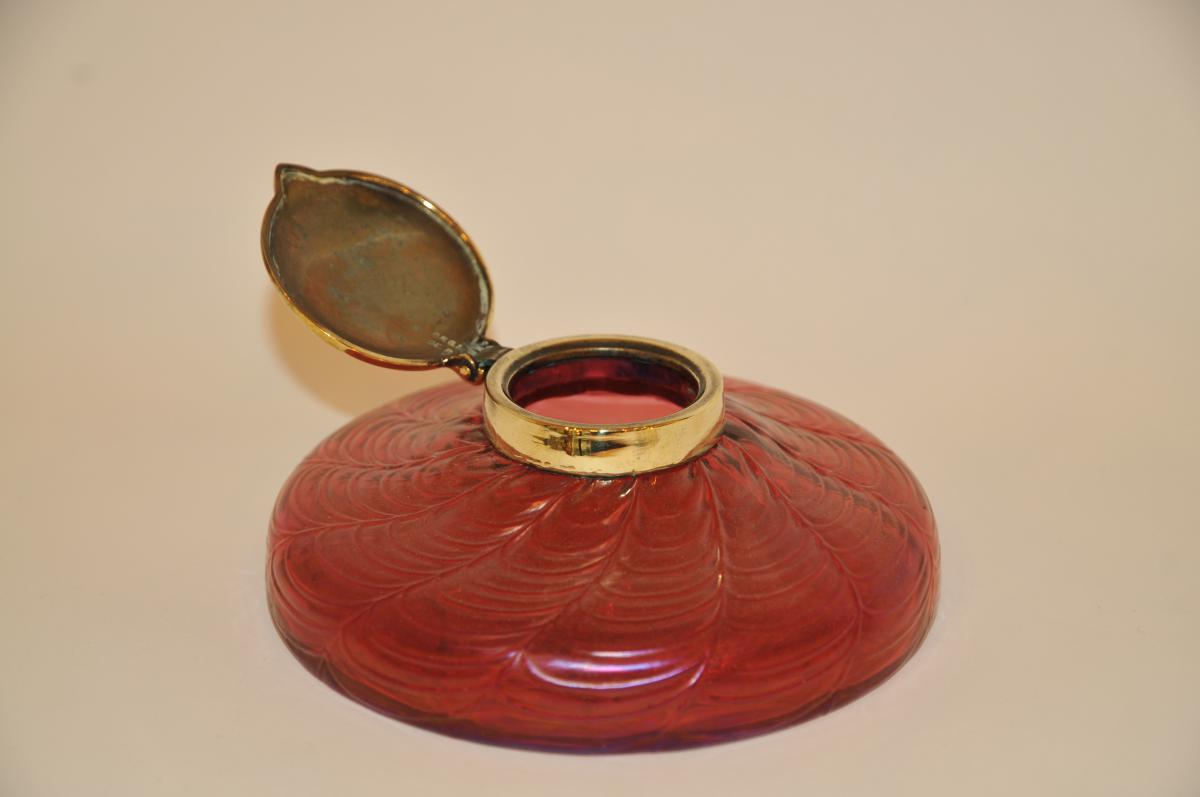 Encrier Loetz De 1910 En Pâte De Verre Irisé-photo-2