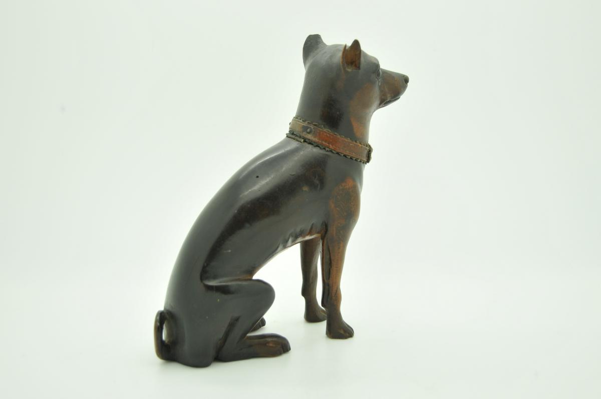 Wooden Inkwell Shaped Dog Nineteenth-photo-2