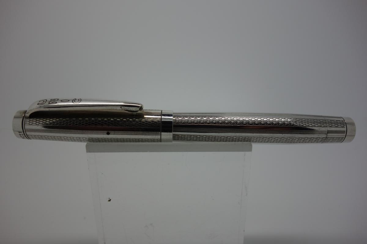 Stylo Plume "unic" A Pompe En Argent Massif 1950