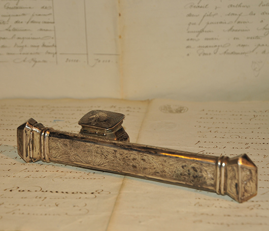 Folder Holds Otoman "divit" Made In The End Nineteenth In Sterling Silver-photo-2