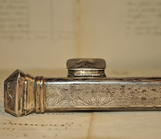 Folder Holds Otoman "divit" Made In The End Nineteenth In Sterling Silver-photo-3