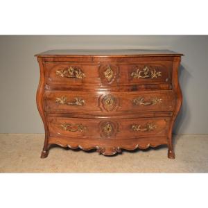 Tomb Commode In Walnut, 18th Century.