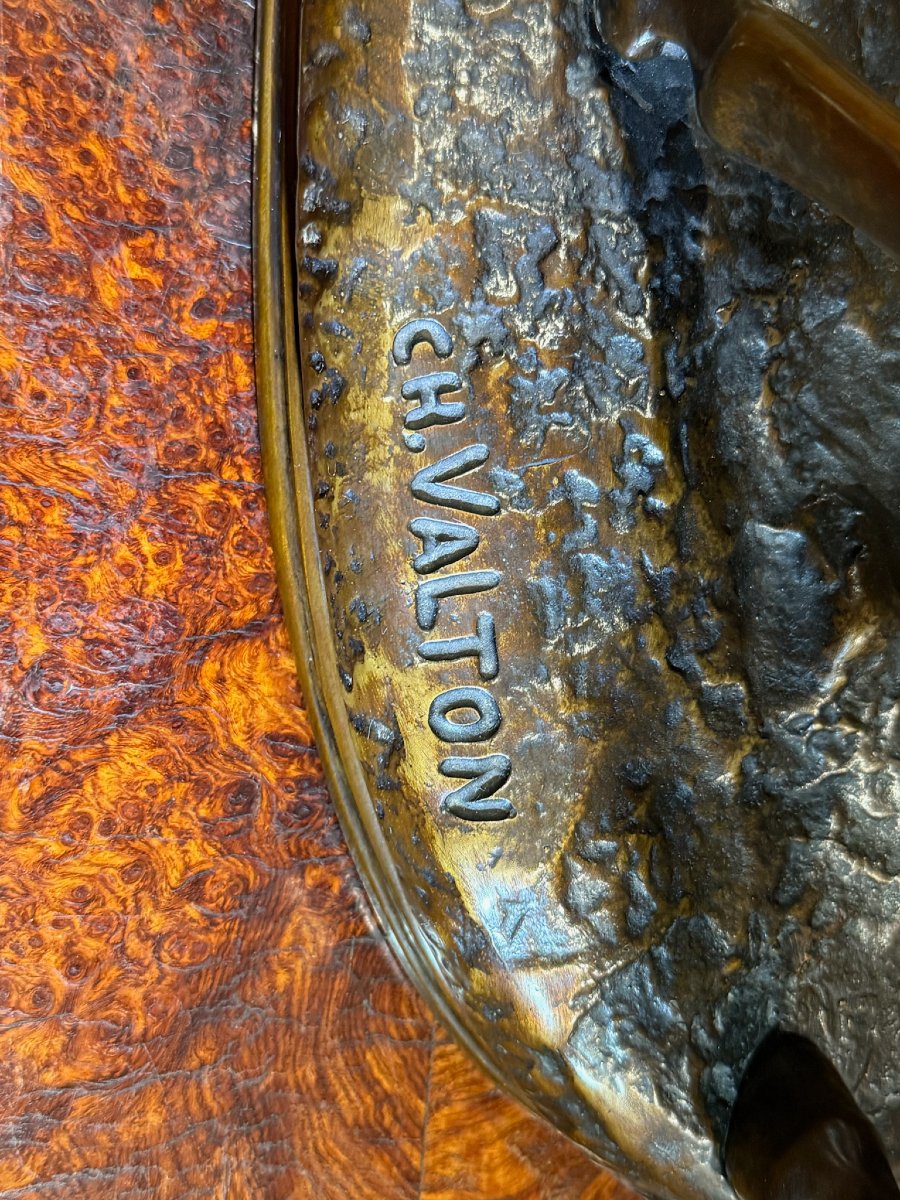 A.L. Barye et Ch. Valton - L'accolade des chevaux-photo-3