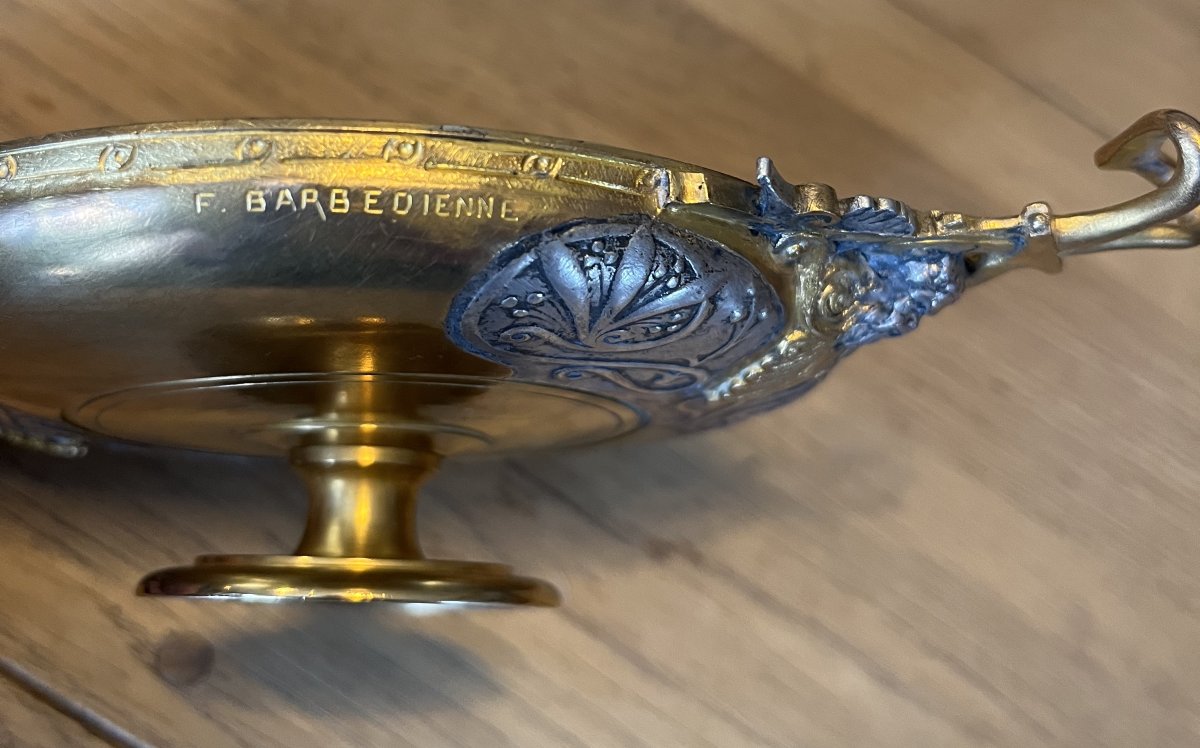 Pair Of Flat Bowls, 19th Century - F. Barbedienne Foundry -photo-4