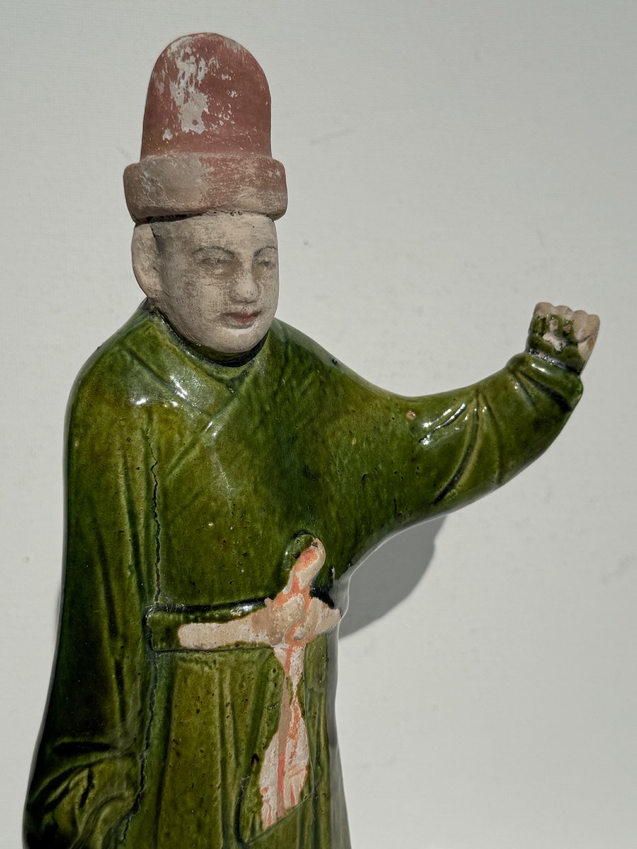 Chine, dynastie Ming (1368 - 1644) - Ensemble en terre cuite glaçurée polychrome-photo-3