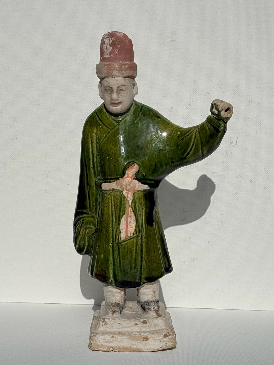 Chine, dynastie Ming (1368 - 1644) - Ensemble en terre cuite glaçurée polychrome-photo-4