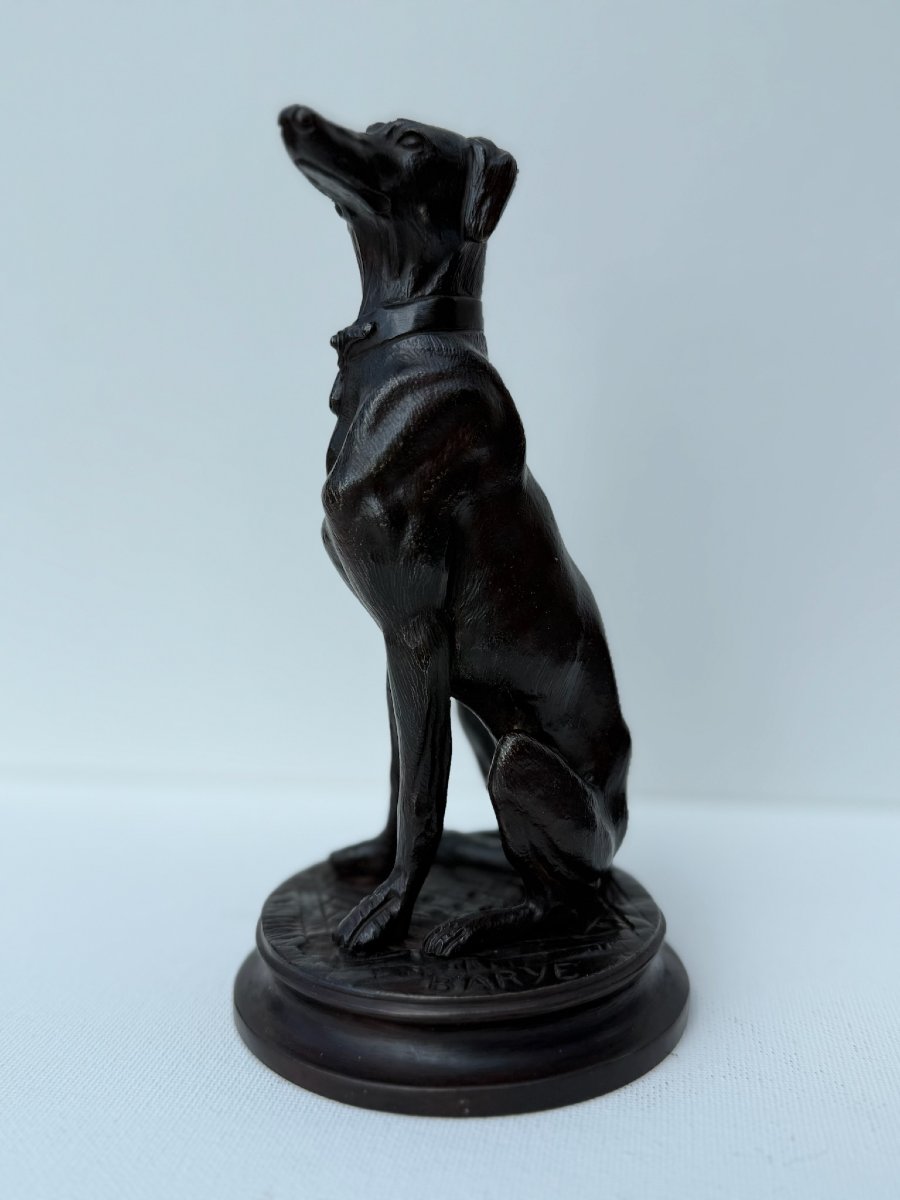 A.L. Barye - Chien assis - Sculpture en bronze XIXe-photo-2